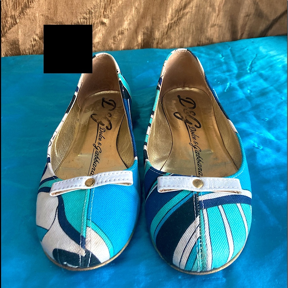 Dolce & Gabbana blue floral ballet flats 5.5